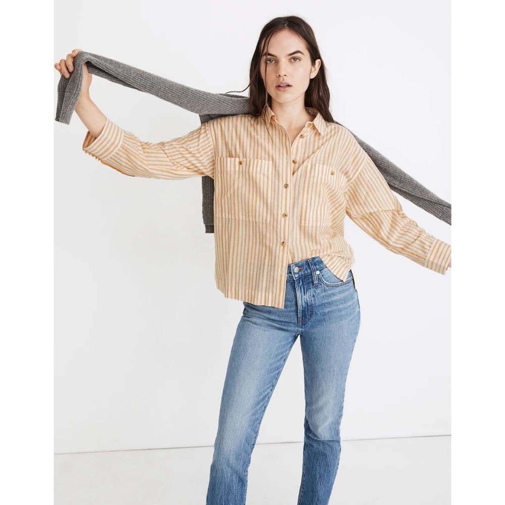 NWOT Madewell Boxy Workwear Shirt in Stripe XXS